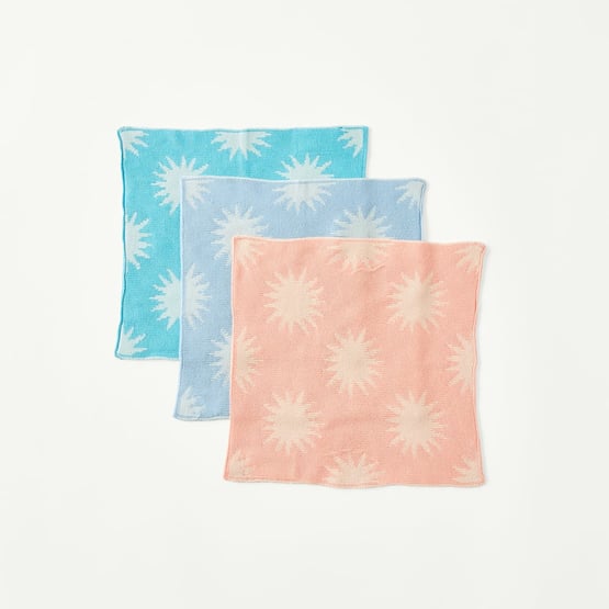 Dallas Sun Bamboo Knitted Washcloths Pack of 3