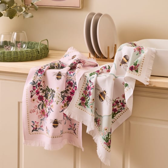 Bees Tea Towel Pack of 2