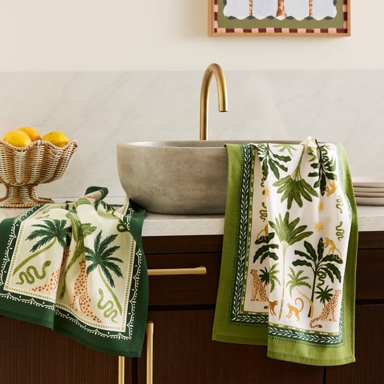 Natures Resort Leopard Tea Towel Pack of 2