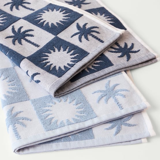 Sun Blue Tea Towel Pack of 2