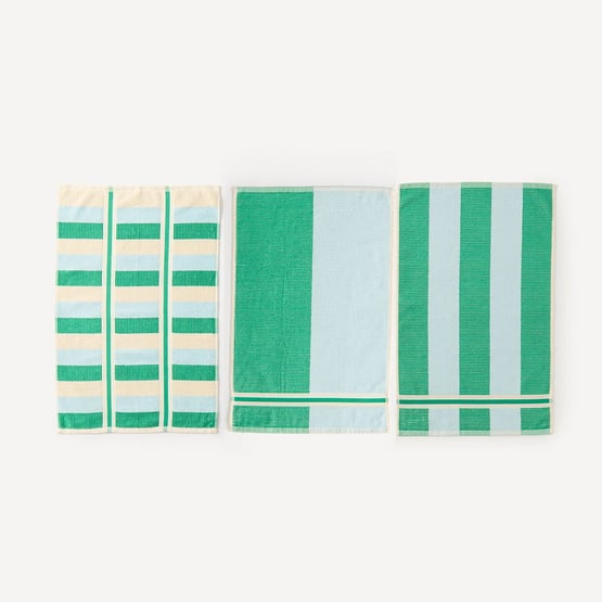 Australian Cotton Apple Stripe Tea Towel Pack of 3