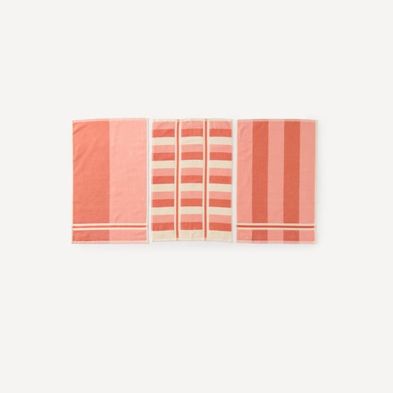 Australian Cotton Ginger Stripe Tea Towel Pack of 3