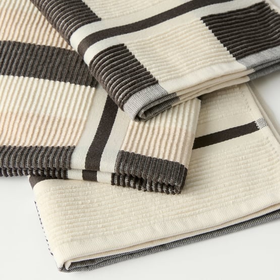 Australian Cotton Liquorice Stripe Tea Towel Pack of 3