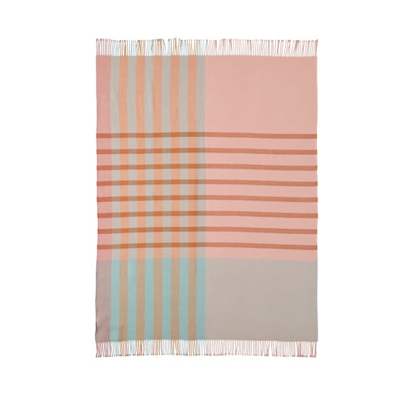 Alexia Pink & Blue Check Throw