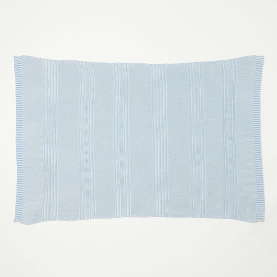 Buxton Chambray Blue Knit Throw