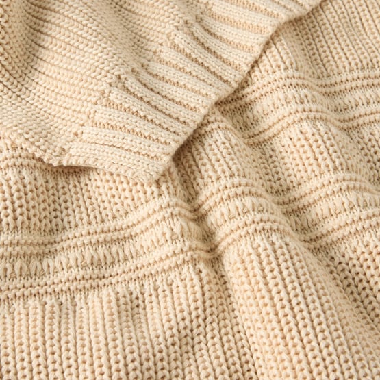 Buxton Cream Knit Throw