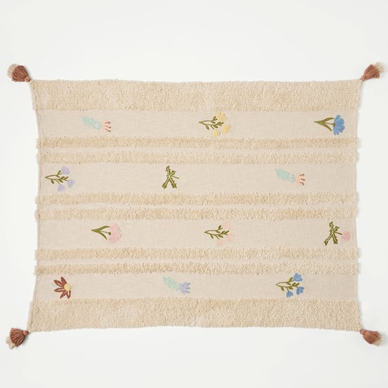 Lulu Straw & Natural Stripe Throw	