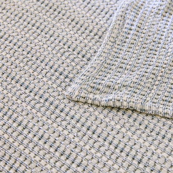 Bowie Blue & Natural Blanket