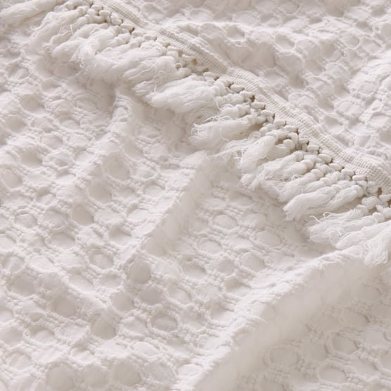 Byron White Solid Waffle Throw