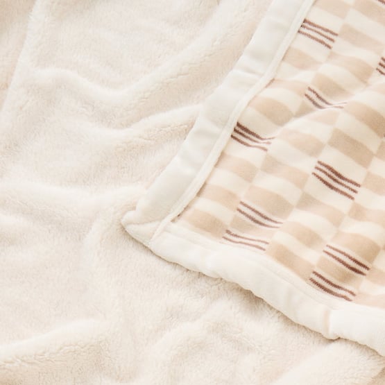 Natural Tile Sherpa Throw