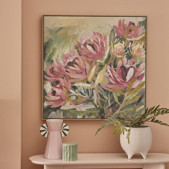 Native Canvas Green Protea