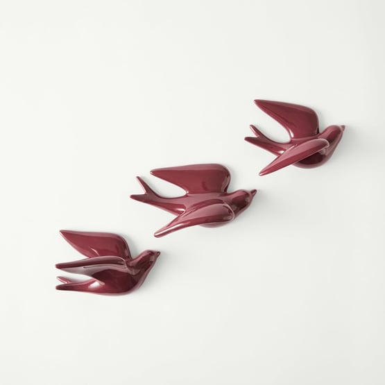 Flying Swallow Cherry Birds Set of 3