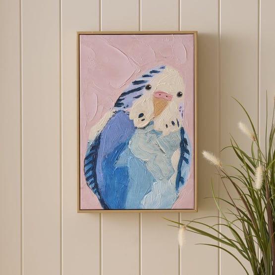Birdhouse Budgie Canvas
