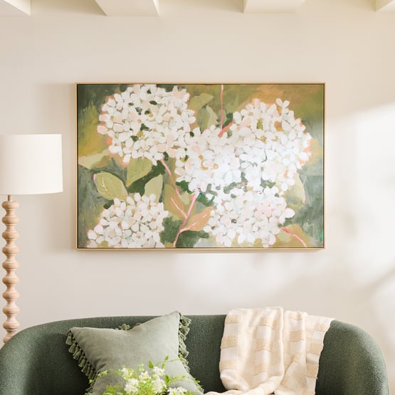 Hydrangea Green Canvas