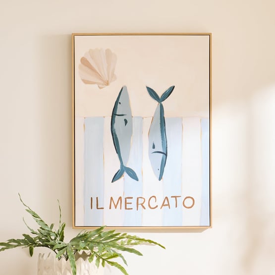 Seaside Il Mercato Portrait Market Canvas