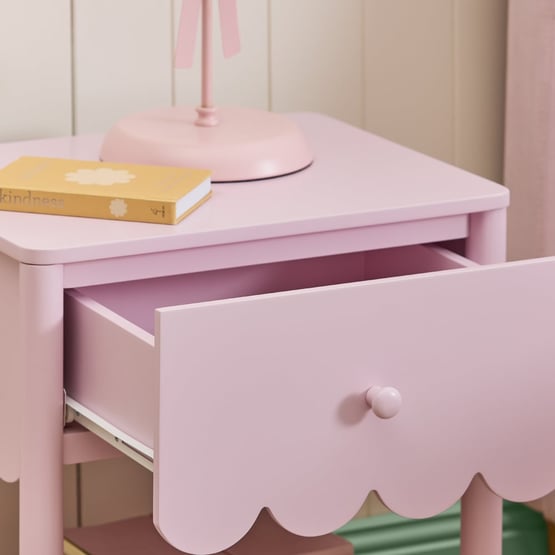 Sadie Lilac Scallop Bedside Table