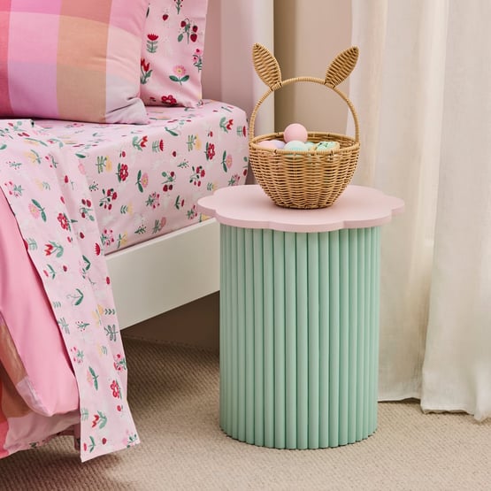 Dahlia Pink & Mint Side Table