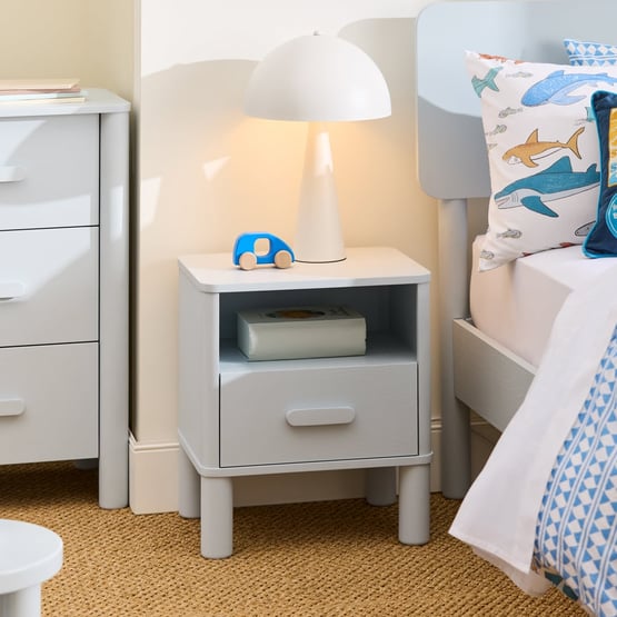 Louie Glacier Blue Timber Bedside Table