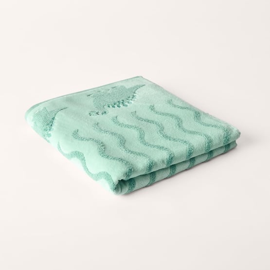 Dino Wonder Green Bath Towel