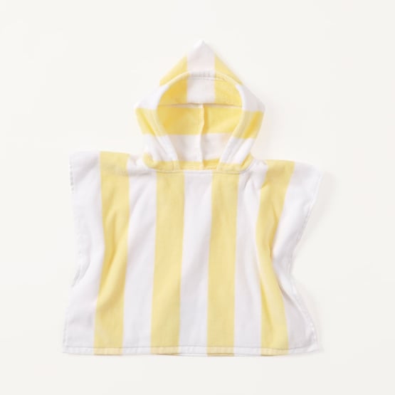 Kids Lemon Stripe Beach Hooded Towel