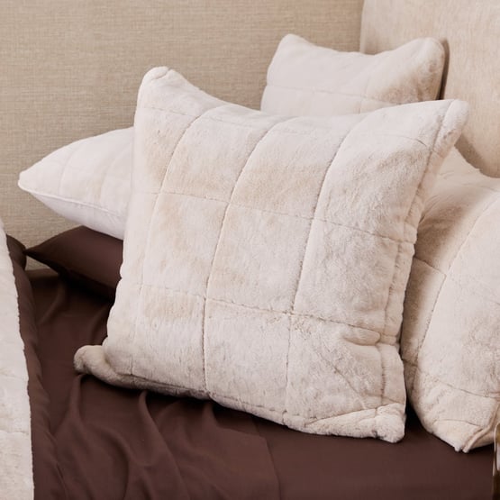 Porter Oat Faux Fur Quilted Coverlet Pillowcases