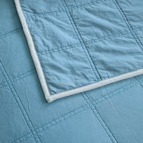 Stonewashed Chambray & Denim Quilted Coverlet