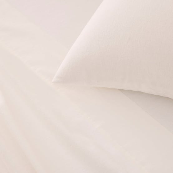 Flannelette Plain Dye White Sheet Set