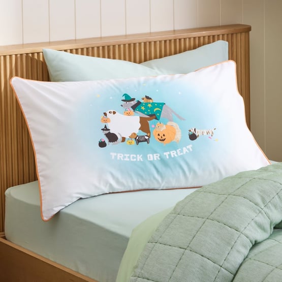 Halloween Trick or Treat Text Pillowcase