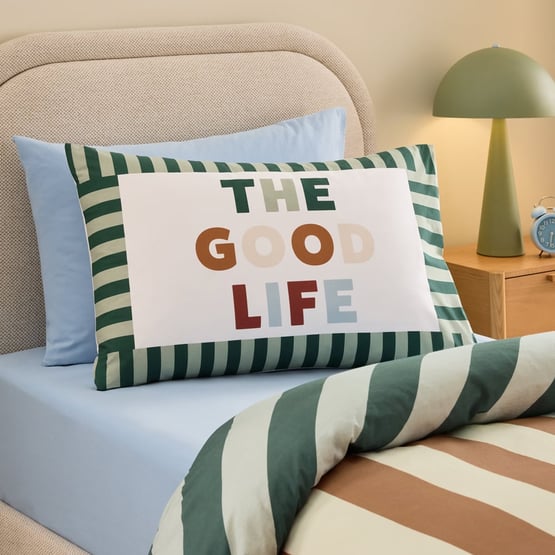 The Good Life Text Pillowcase