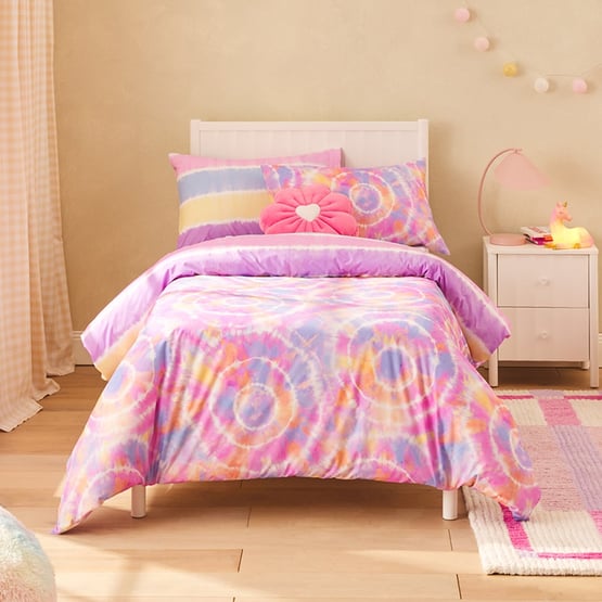 Zephyr Tie Dye Bubblegum Quilt Cover Set