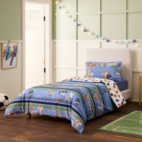 All Sports Blue Quilt Cover Set