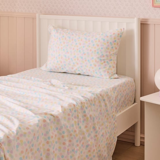 Confetti Burst Pastel White Sheet Set