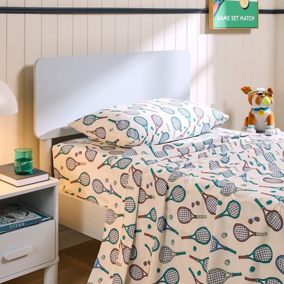 Tennis Time Off White Sheet Set