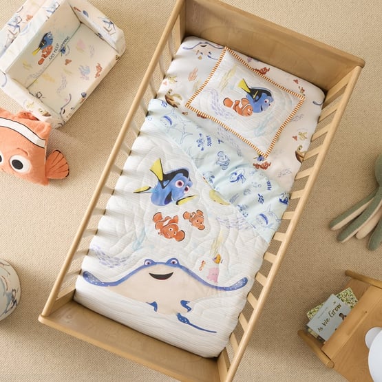 Disney Pixar Finding Nemo Soft Blue Cot Quilted Quilt Cover Set