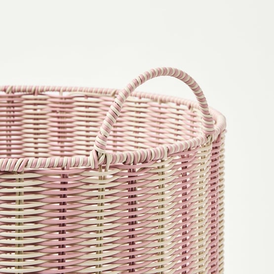 Sammy Pink Stripe Basket