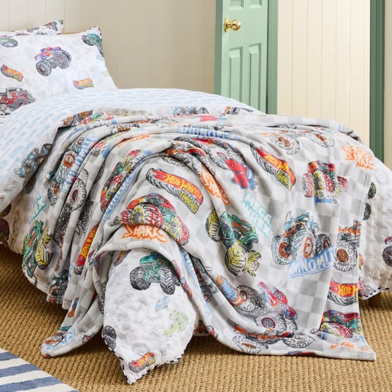 Mattel Hot Wheels Monster Trucks Ultra Soft Blanket