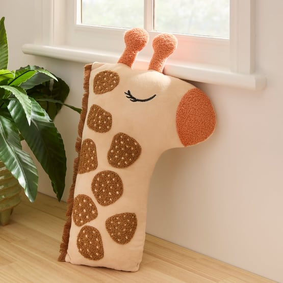 Neutral Jungle Party Giraffe Tufted Cushion