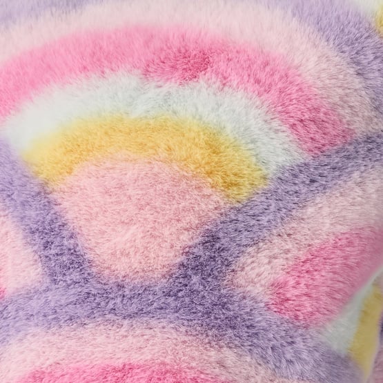 Frankie Rainbow Faux Fur Cushion