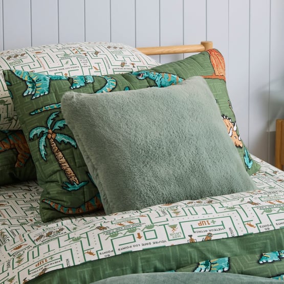 Frankie Slate Green Faux Fur Cushion