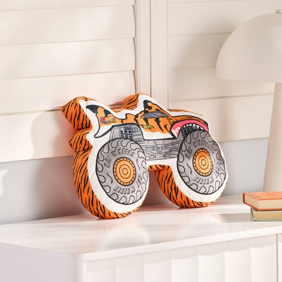 Mattel Hot Wheels Monster Trucks Orange Tiger Shark Cushion