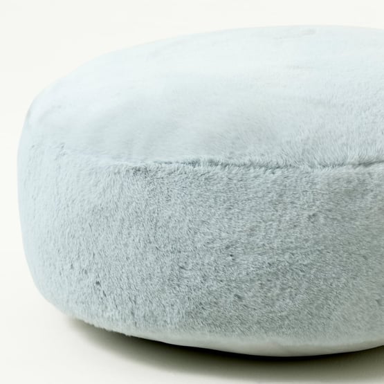 Recycled Faux Fur Blue Floor Cushion