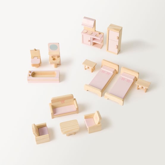 Islah's Pink Dollhouse Furniture Set