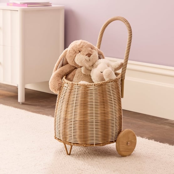 Natural & White Mini Shopping Trolley