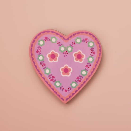 Floral Heart Shaped Timber Wall Tile