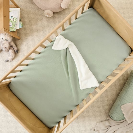 Jersey Pointelle Green Baby Blanket