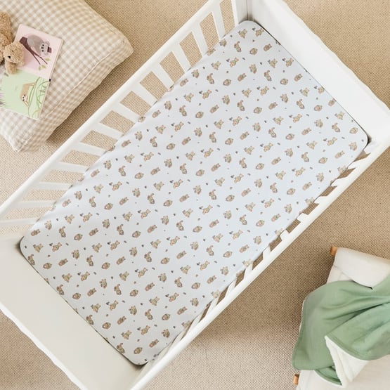 Teddy Bear Love Jersey Fitted Sheet 2pk