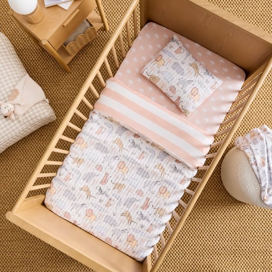 Safari Sun Jersey Cot Quilt Cover Set