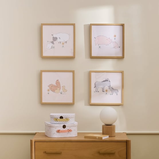 Farm Family Nursery Wall Art Set of 4