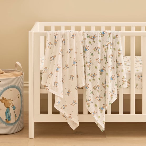 Peter Rabbit Muslin Swaddles 2pk