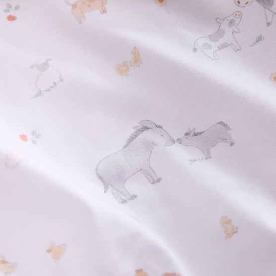 Farm Family Off White Cotton Jersey Baby Swaddles Pack of 2